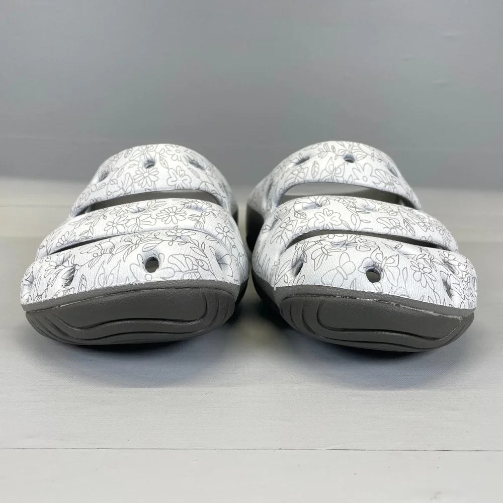 Keen Yogui Arts Clogs Womens Size 9 Hawaii Flower White Floral Slip On Shoes